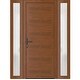 preview thumbnail 17 of 17, Exterior Prehung Metal-Plastic Door Frosted Glass Manux 8111 Walnut Side & Top Sidelite 52x94 Lefthand Inswing White - W14+36+14xH80+14
