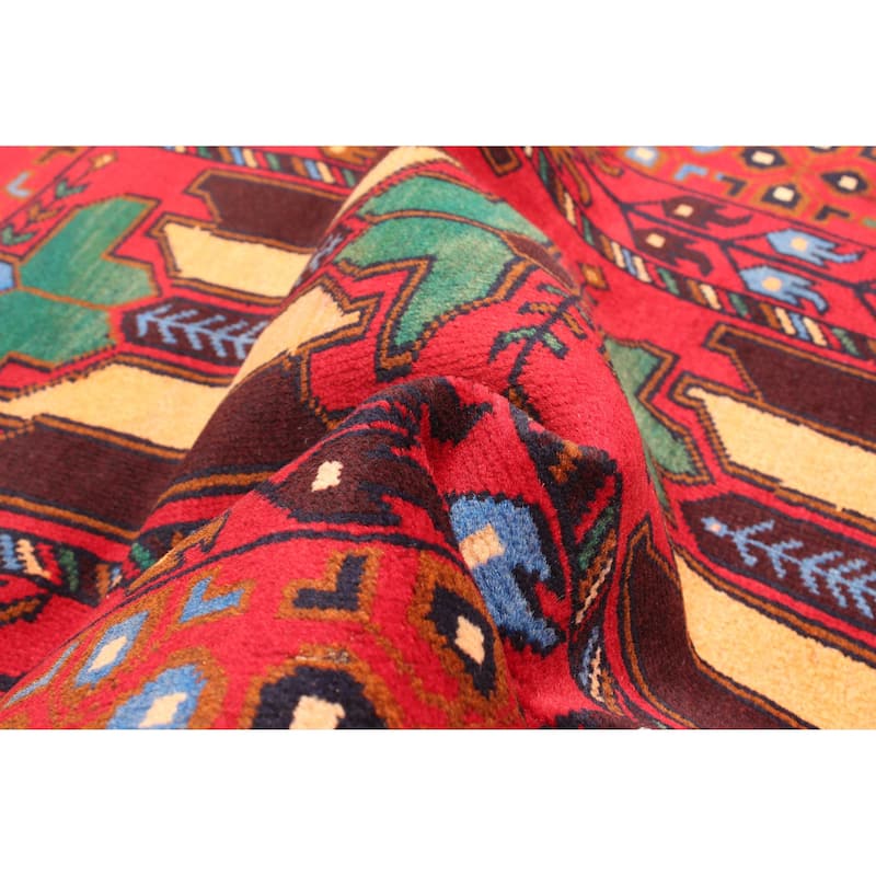 ECARPETGALLERY Hand-knotted Teimani Red Wool Rug - 2'9 x 4'5