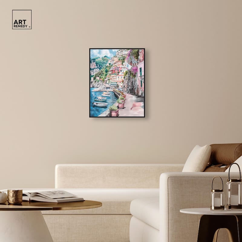 Lush Coastal Villa Entrance Canvas by Art Remedy