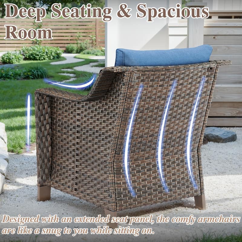 Patio Wicker Chairs Set of 2 Patio Rattan Dining Chairs