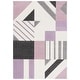 preview thumbnail 61 of 84, SAFAVIEH Hollywood Tatianna Mid-Century Modern Abstract Rug 2'7" x 5' - Ivory/Purple - Rectangle