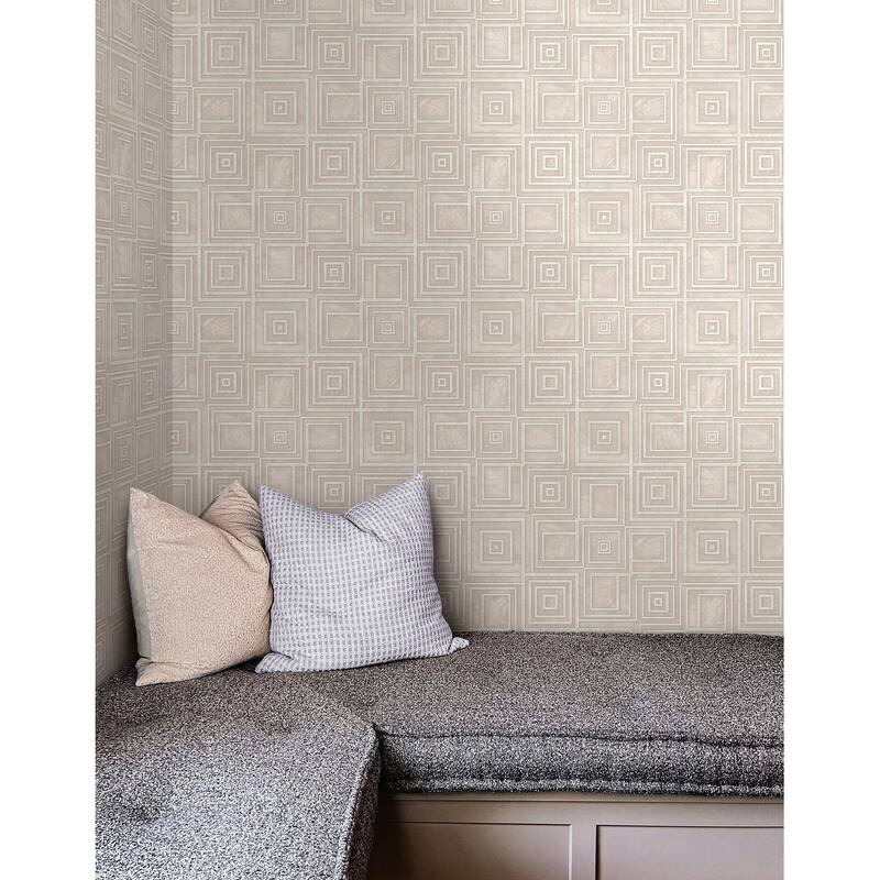 Seabrook Designs Preston Geometric Squares Unpasted Wallpaper