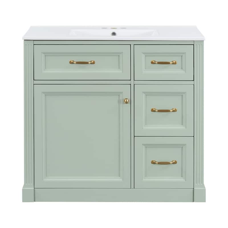 Bathroom Vanity with Sink, Cabinet with Drawers