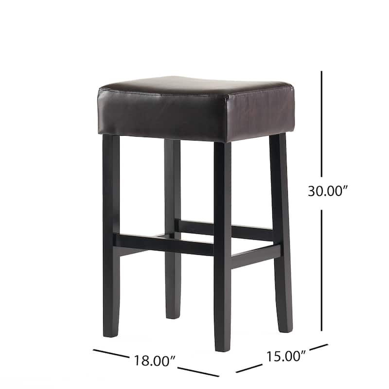 Lopez 30-inch Brown Reconstituted Bycast Leather (Recast) Backless Bar Stools (Set of 2) by Christopher Knight Home