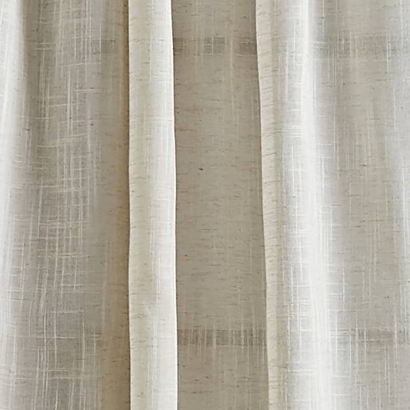 DKNY Classic Linen Jute Widow Curtain Panel Pair