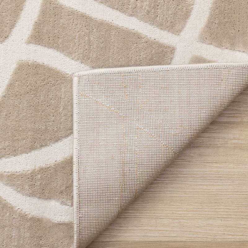 Leopold Collection - Soft Beige Cream Lines Area Rug