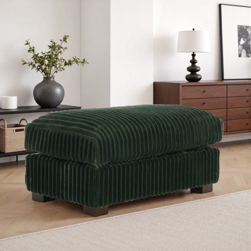 40"W Cotton Flannel Modular Sectional Ottoman