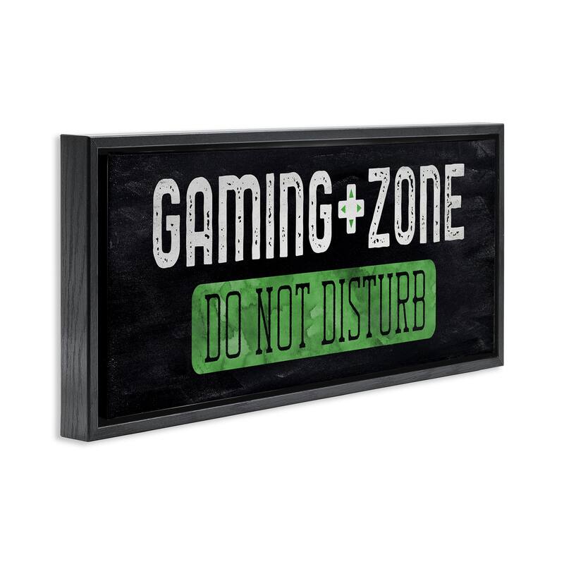 Stupell Do Not Disturb Gaming Zone Framed Floater Canvas Wall Art Design By CAD Designs