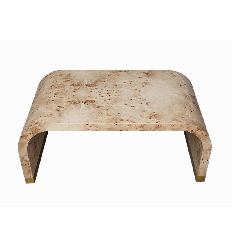 Sevita Davis Burl Wood Waterfall Edge Coffee Table - 44" W x 24" D x 18'' H