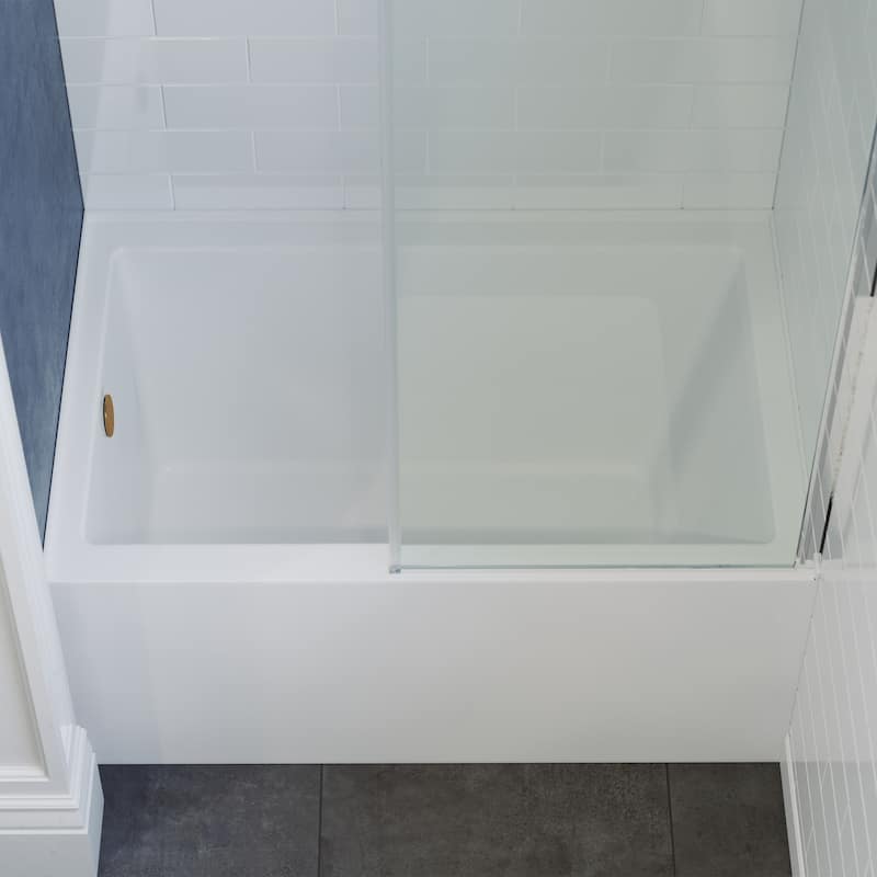 Voltaire 48 X 30" Left-Hand Drain Alcove Integrated Armrest Bathtub With Apron - 48x30 Left