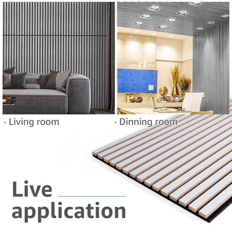 Art3d 23.6in x 47.2in Acoustic Wall Cladding Siding Board,Slat Wall Panels,4pcs