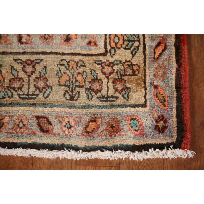 Tabriz Persian Vintage Runner Rug Handmade Wool Carpet - 3'8"x 11'4"