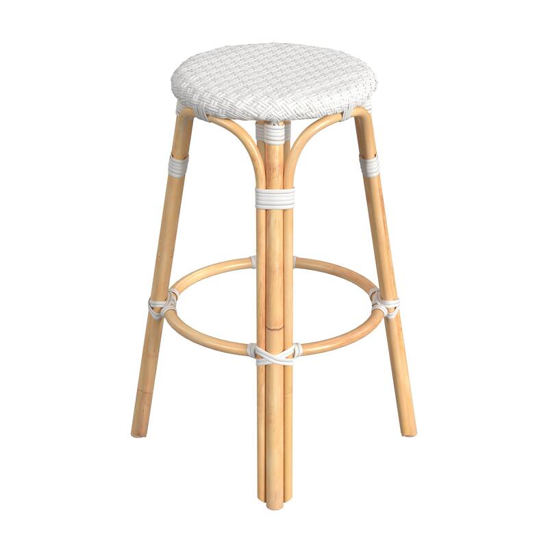 Tobias Rattan Round Bar Stool