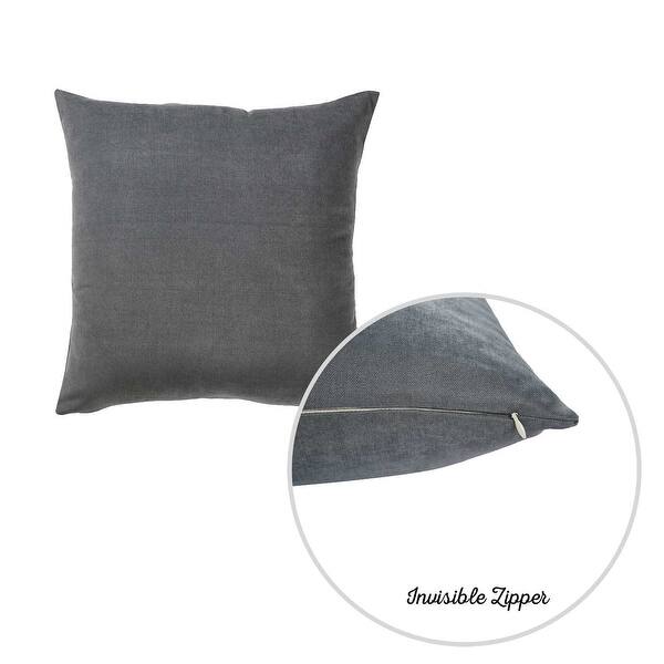 Set Of 2 Black Brushed Twill Decorative Throw Pillow Covers