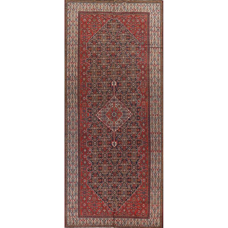 Pre-1900 Antique Malayer Persian Wool Runner Rug Hand-knotted Carpet - 6'10" x 16'9"