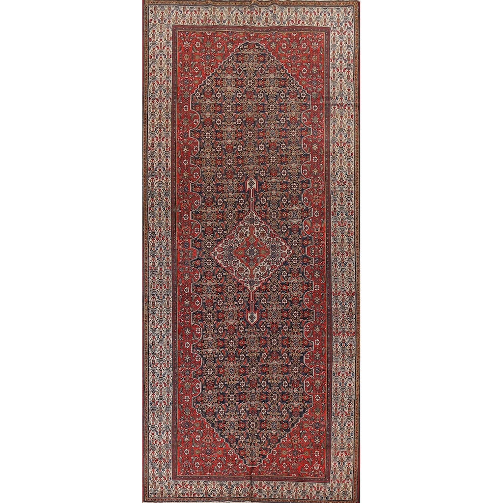 Pre-1900 Antique Malayer Persian Wool Runner Rug Hand-knotted Carpet - 6'10" x 16'9"