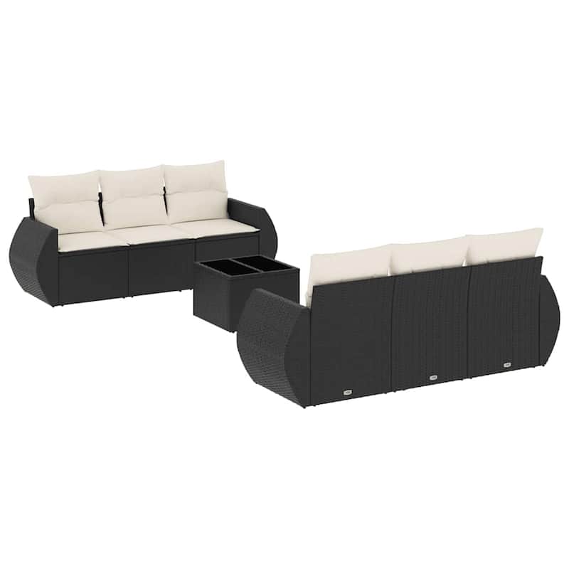 vidaXL Garden Sofa Set Black, Cream White - 21.7 x 21.7 x 14.6