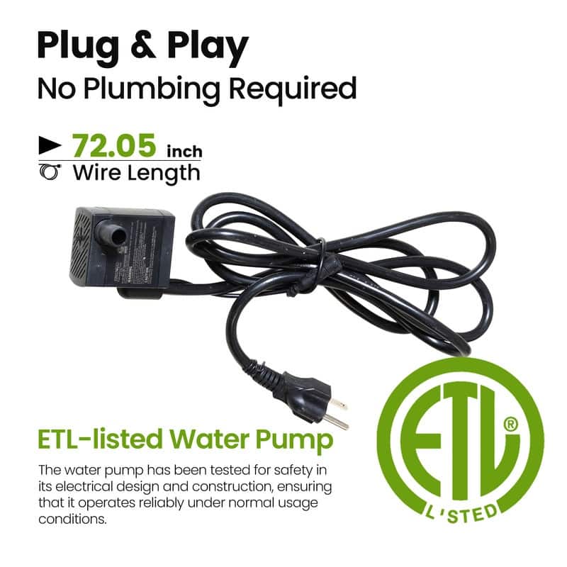 Stone-Texture Weather Resistant Garden Polyresin 3-Tier Cascading Waterfall Fountain