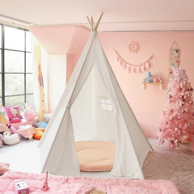 CO-Z Larger 85" H Kids Teepee Play Tent CPSC Certified - 47"x47"x82"