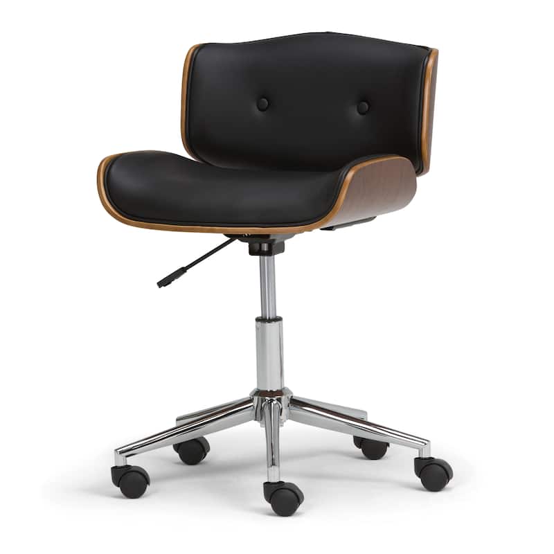 WYNDENHALL Perry Swivel Adjustable Executive Computer Bentwood Office Chair - 22 W x 25 D x 34.1 H
