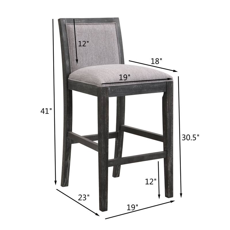 Kyrren Modern Upholstered 30.5-Inch BarStools with Cushioned Seat and Back, Set of 2 by Christopher Knight Home