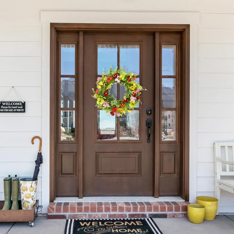 Poppy and Eucalyptus Spring Wreath - 26"