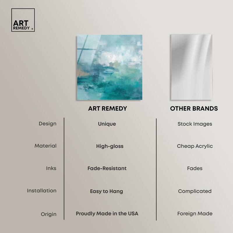 Green Blue II Acrylic by Art Remedy, Ready to Hang