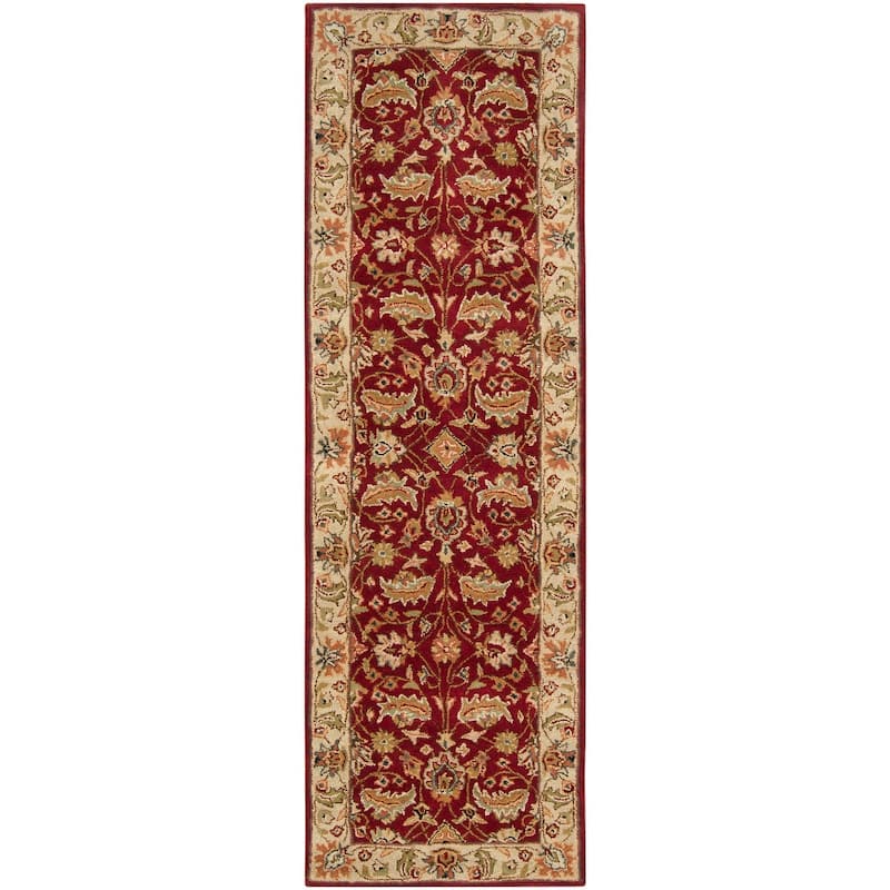 Hand-tufted Red Fria Wool Area Rug - 3' x 12' Runner - 3' x 12' Runner
