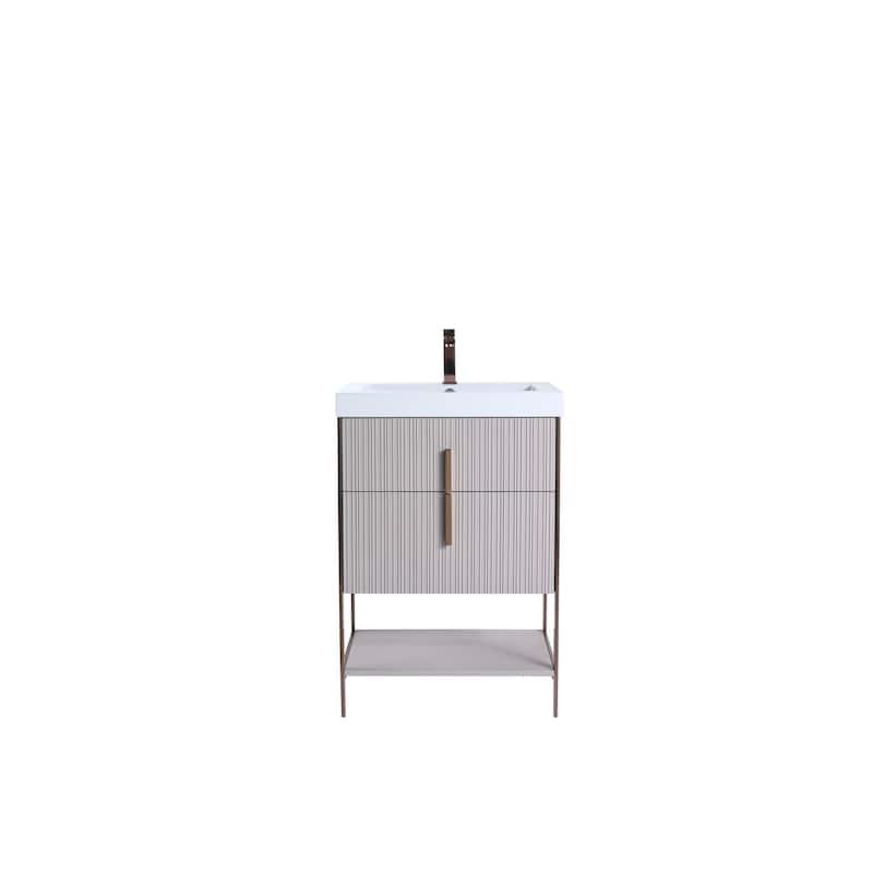 Fine Fixtures Serenity Modern Bathroom Vanity with White Gel Acrylic Top