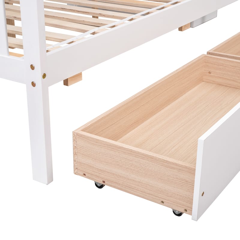 Bunk Bed with 2 Drawers and Staircases