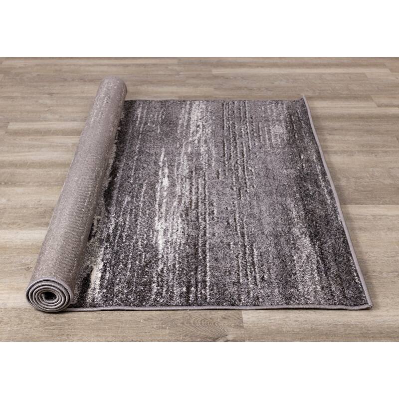 May Collection - Cream/Grey Distressed Lines Rug