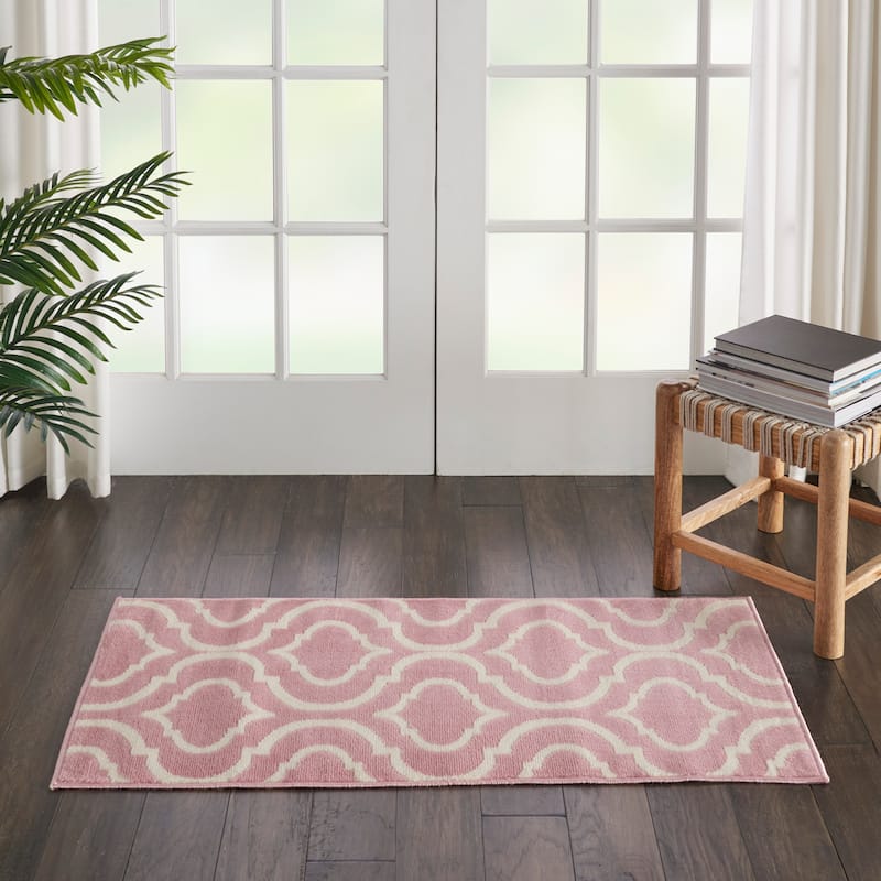 Nourison Jubilant Moroccan Trellis Area Rug - 2' x 4' - Pink