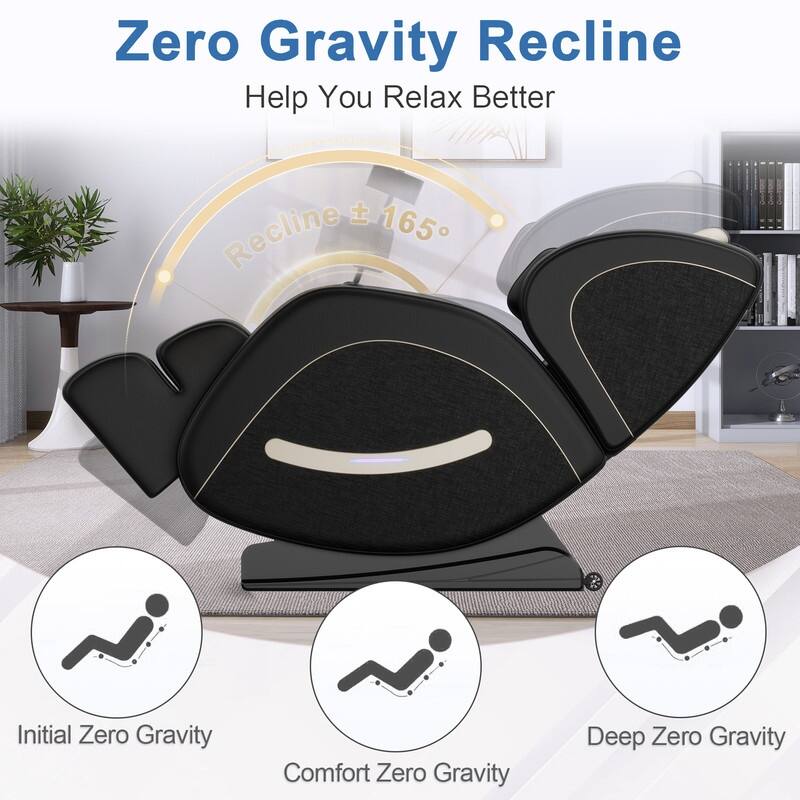 Zero Gravity Massage Chair w/8 Massage Rollers and Full-Body Air Pressure, Living Room Home Spa Recliner