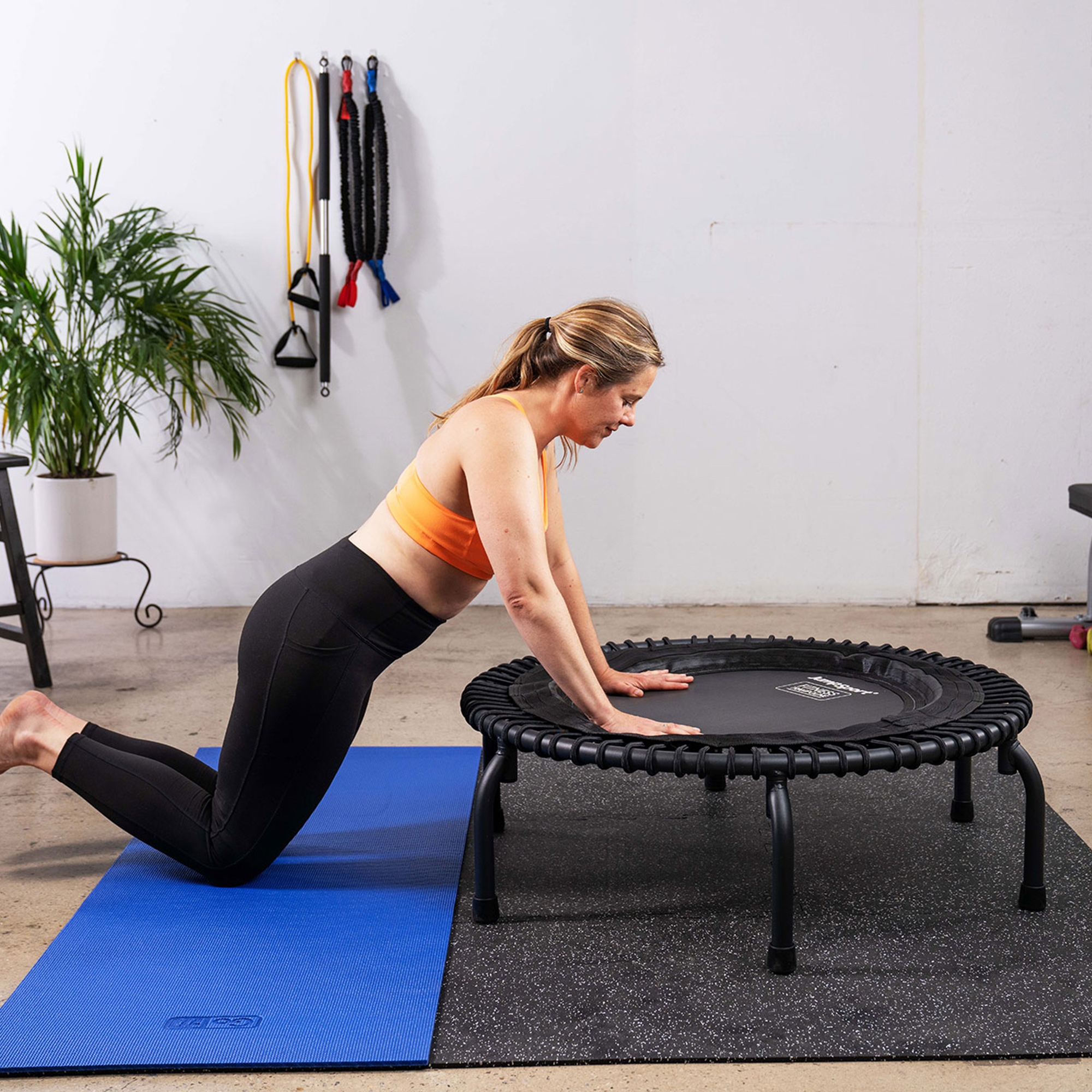 JumpSport 350 PRO Indoor Lightweight 39 Round Fitness Trampoline with 4 Videos 22