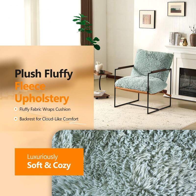 Lazy Chair - Rubber Wood Arms, Iron Frame (Living Room/Bedroom)