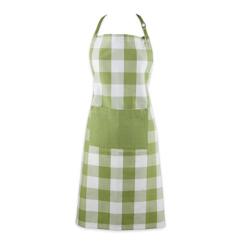 DII Antique Green Buffalo Check Chef Apron