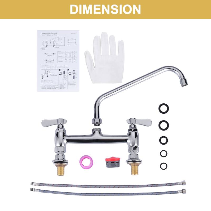 WOWOW Minimalist Bridge-Style Desk-Mounted Dual-Handle Faucet