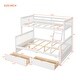 preview thumbnail 31 of 34, Twin-Over-Full Bunk Bed with 2 Drawers, Convertible Wooden Bedframe