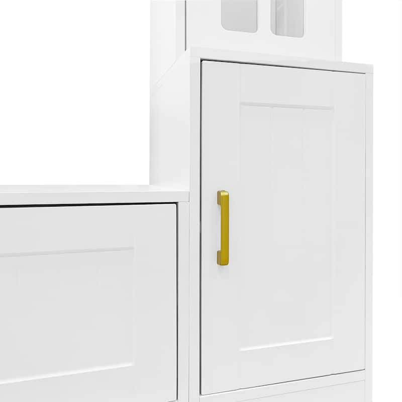 Wall Unit Entertainment Center with Bookshelves, Modern TV Stand Media Cabinet TV Console for TVs up to 80"