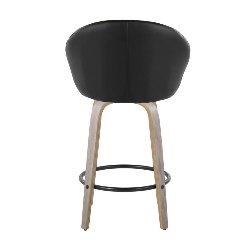 Carson Carrington Livesey High Back 26" Fixed-Height Counter Stool with Bent Wood Legs & Round Footrest (Set of 2)