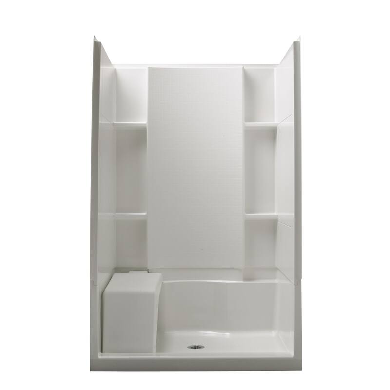 Sterling Accord 48" x 37-1/4" x 76" Vikrell Shower with Drain Center - White