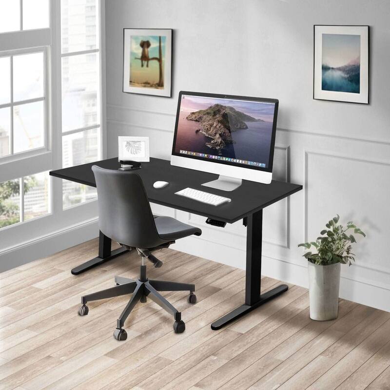 Mount-It! 55"W Electric Rectangular Adjustable Standing Desk, Black (MI-18087)