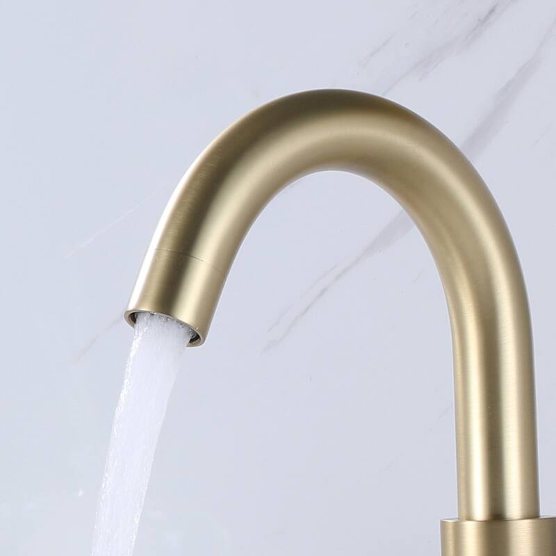 Luxury Gold / Nickel / Black 360 Swivel Bathroom Faucet Widespread with 2 Cross Handles