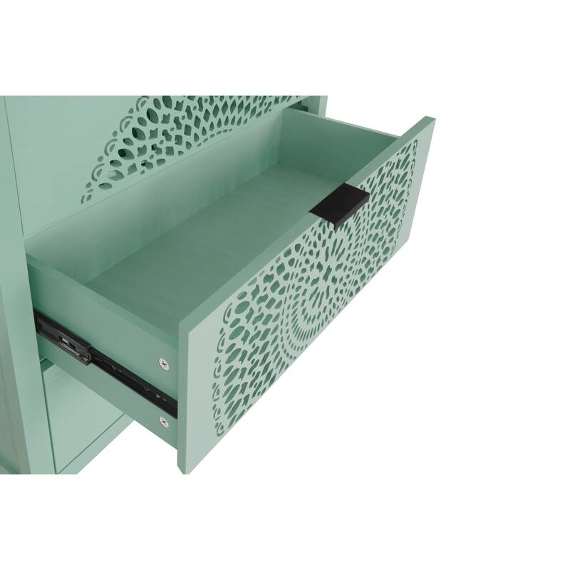 3-Drawer Storage Cabinet with Pine Legs & Metal Handles for Entryway or Bedroom Organization