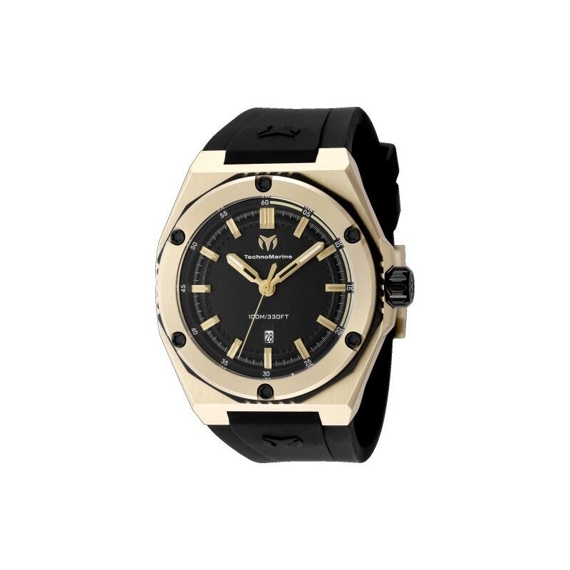 Technomarine Men's TM-416064 CORAL Quartz 3 Hand Black Dial Watch