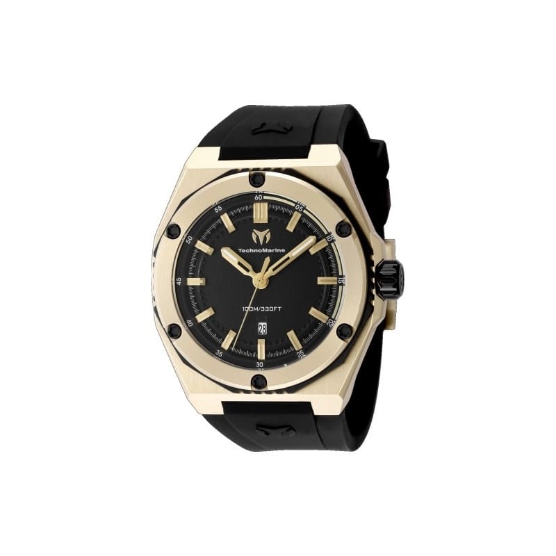 Technomarine Men's TM-416064 CORAL Quartz 3 Hand Black Dial Watch