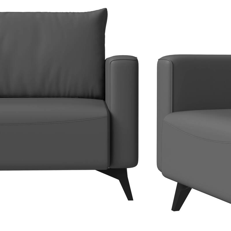 3-Piece Sofa Set Upholstered in Leather Inno Series by LeisureMod