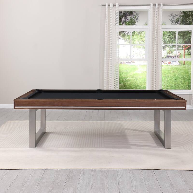 Walnut Harmony 7ft Billiard Slate Pool Table with Dining Top - White