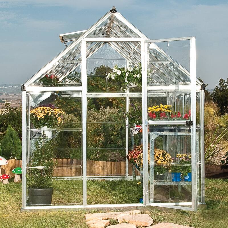 Harmony 6 ft. Silver & Grey /Clear DIY Greenhouse Kit