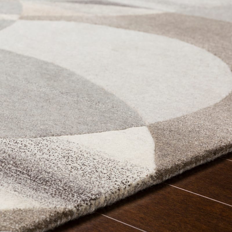Mayflower Handmade Modern Circles Wool Area Rug